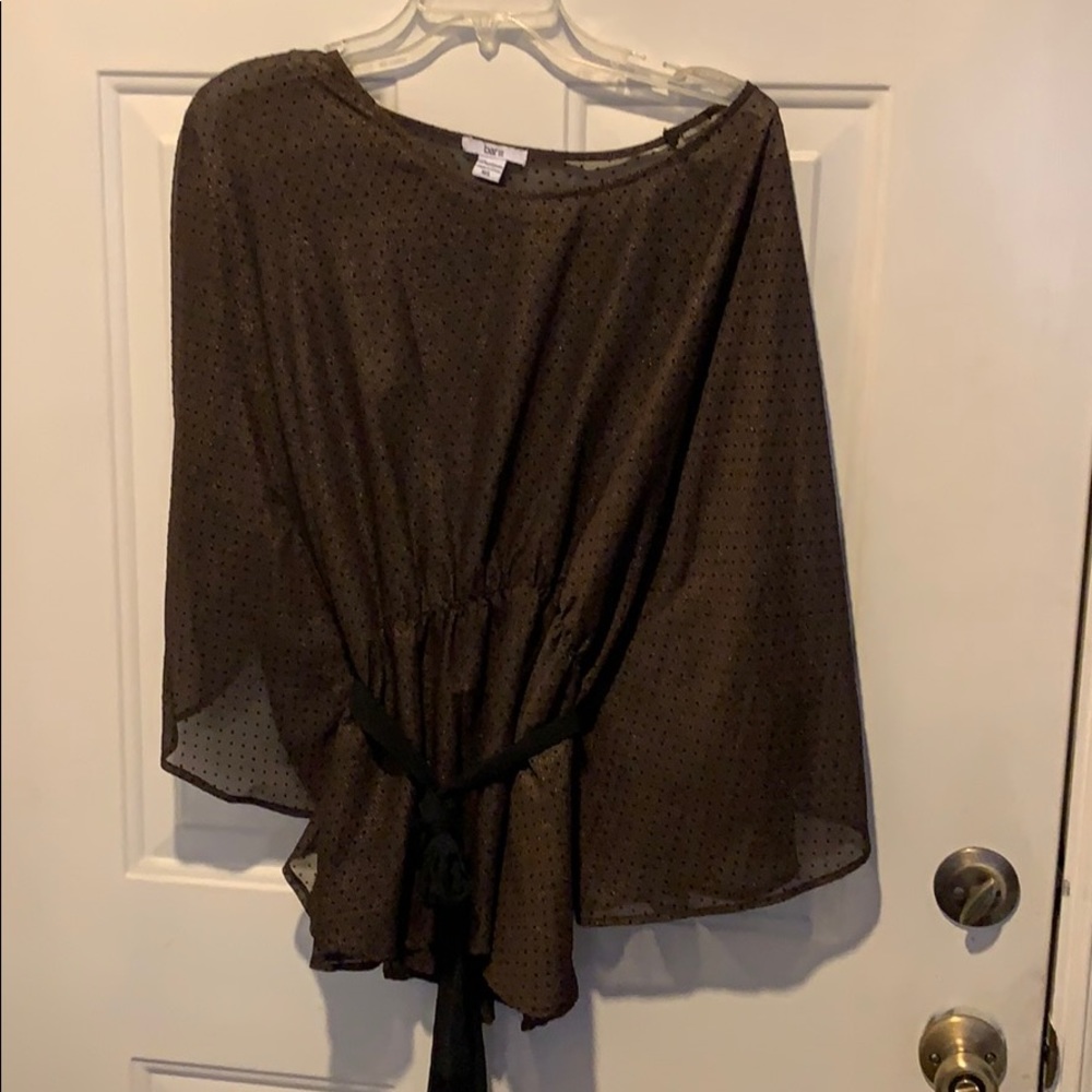 Bar III Shimmering brown/gold blk dot top